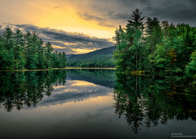 Reflections on a motionless lake